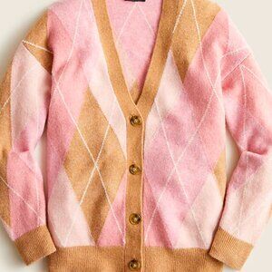 Pink Argyle J Crew Sweater